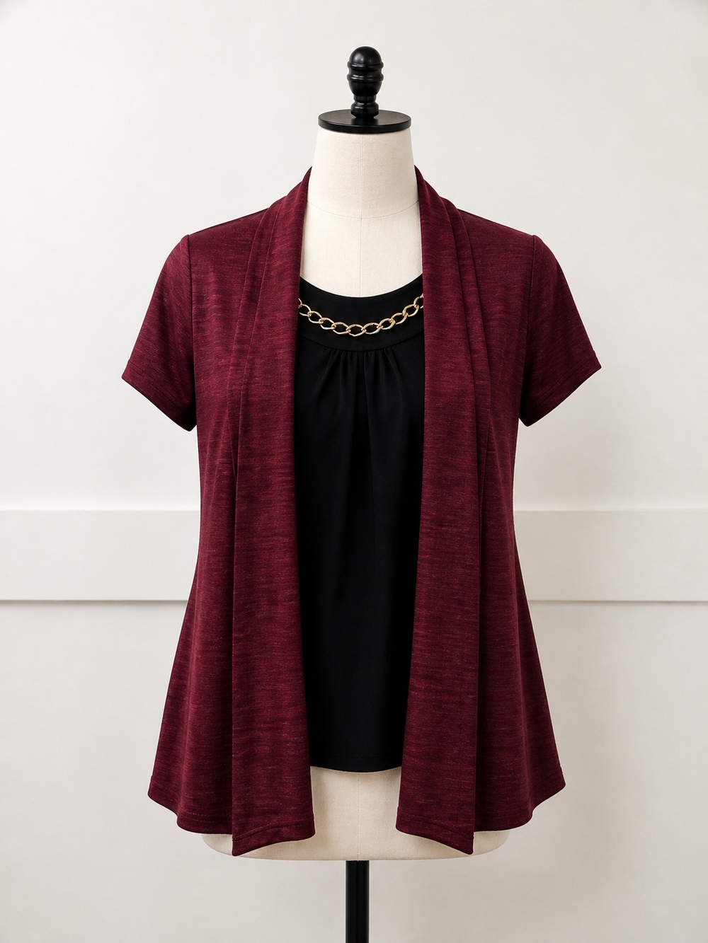 Liz McCoy Sweater Top Combination Short Sleeve